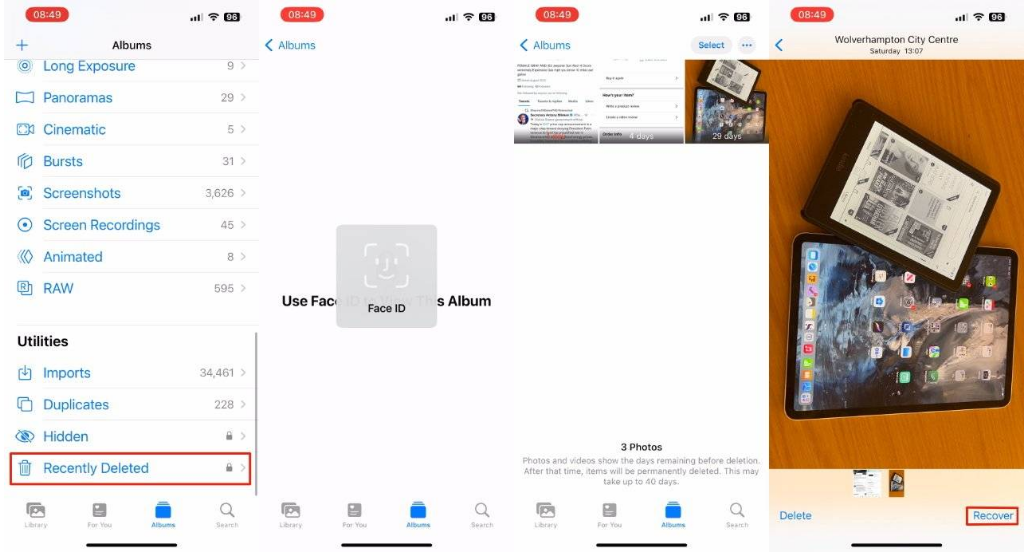 西工苹果14维修分享 iPhone14 上恢复已删除的照片 